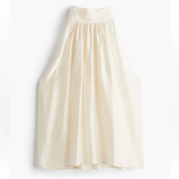 H&M ivory cream draped flowy halter neck top - Picture 5 of 7